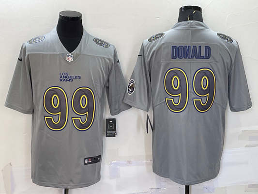 Men's Los Angeles Rams Aaron Donald #99 Gray Atmosphere Fashion Game Jersey