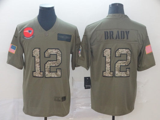 Men's New England Patriots Tom Brady #12 Brown Player Game Jersey