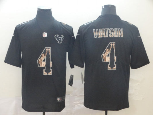 Men's Houston Texans #4 Deshaun Watson Black Alternate Game Jersey