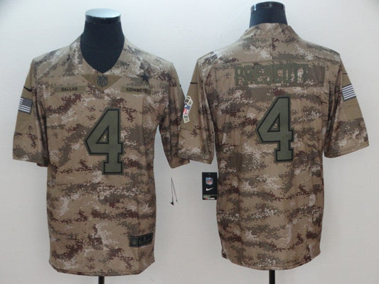 Men's Dallas Cowboys Dak Prescott #4 Camouflage Game Jersey