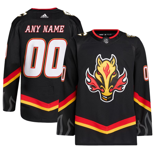 Men's Calgary Flames Black Alternate Primegreen Authentic Custom Jersey