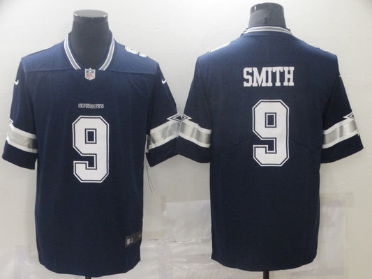 Men's Dallas Cowboys Emmitt Smith #9 Navy Game Player Jersey