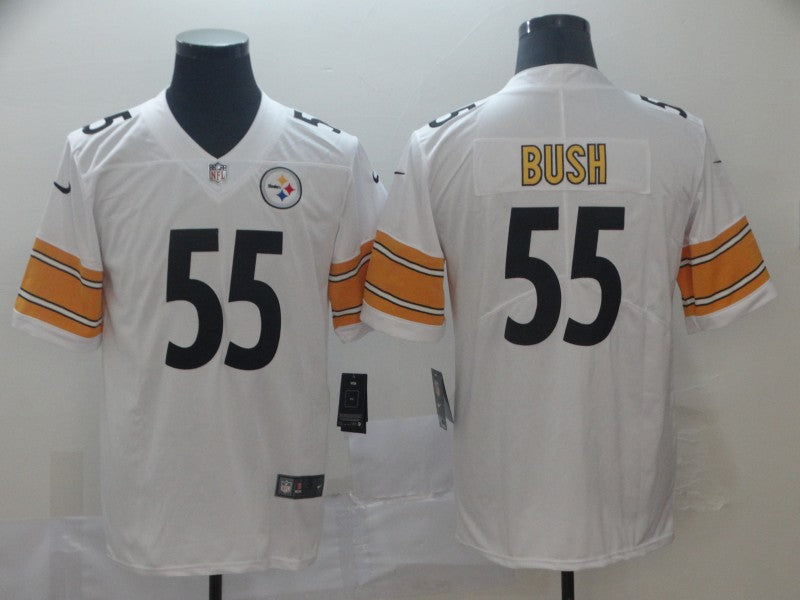 Men's Pittsburgh Steelers Devon Bush Jr. #55 White Game Jersey