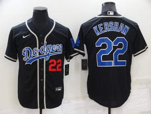 Men's Los Angeles Dodgers Clayton Kershaw #22 Black Game Player Jersey