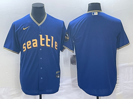 Men's Seattle Mariners Royal 2023 City Connect Replica Blank Jersey