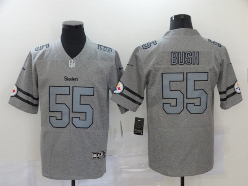 Men's Pittsburgh Steelers Devon Bush Jr. #55 Gray Game Jersey