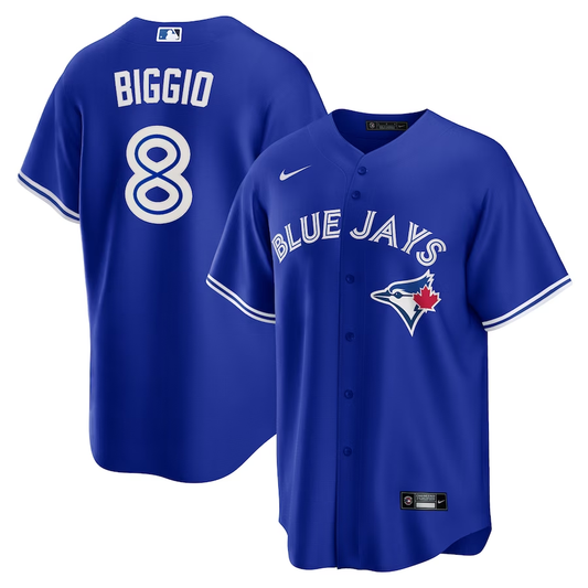 Men's Toronto Blue Jays Cavan Biggio #8 Royal Replica Player Name Jersey