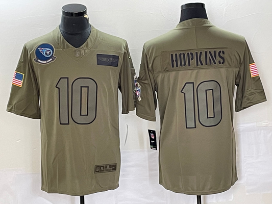 Men's Tennessee Titans DeAndre Hopkins #10 Brown Game Jersey