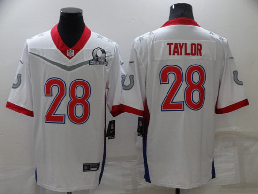 Men's Indianapolis Colts Jonathan Taylor #28 White ALL STAR Game Jersey