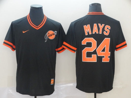 Men's San Francisco Giants Willie Mays #24 Black Replica Player Jersey