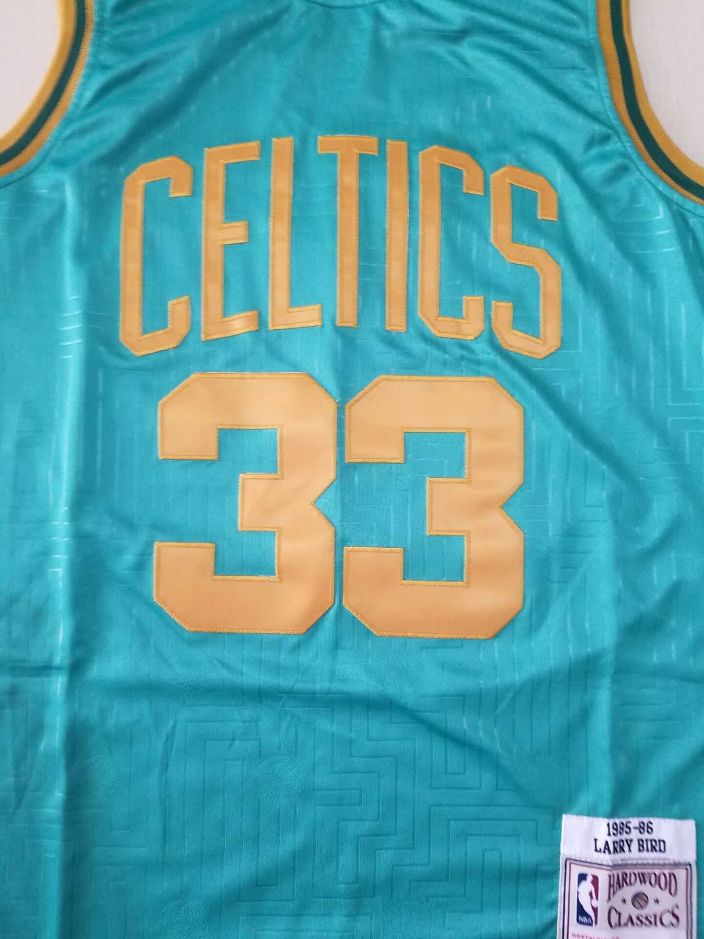 Men's Boston Celtics Larry Bird 1985-86 Green Hardwood Classics Swingman Jersey