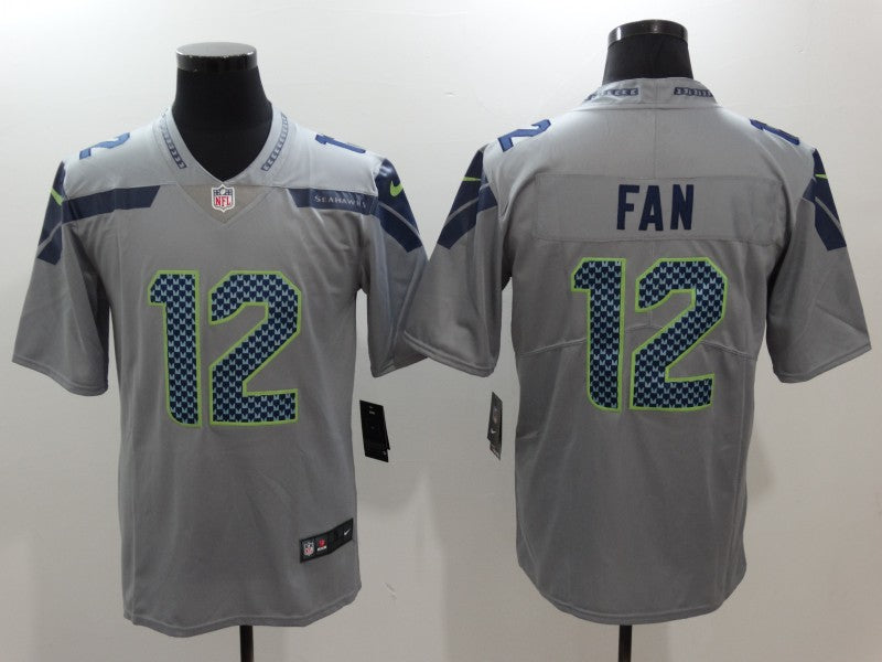 Men's Seattle Seahawks 12th Fan Gray Game Team Jersey