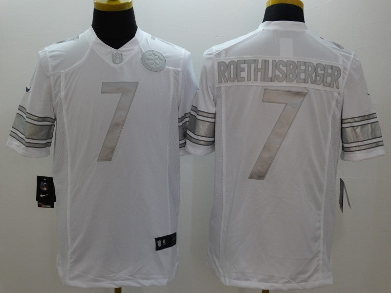 Men's Pittsburgh Steelers Ben Roethlisberger #7 White Game Player Jersey