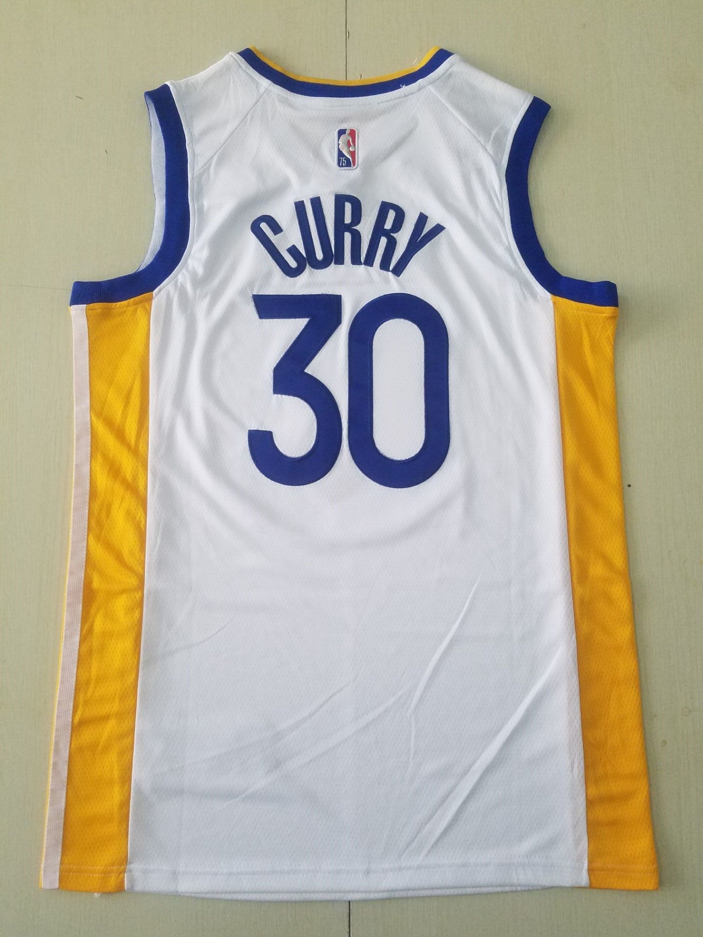 Men's Golden State Warriors Stephen Curry White Fast Break Replica Player Jersey