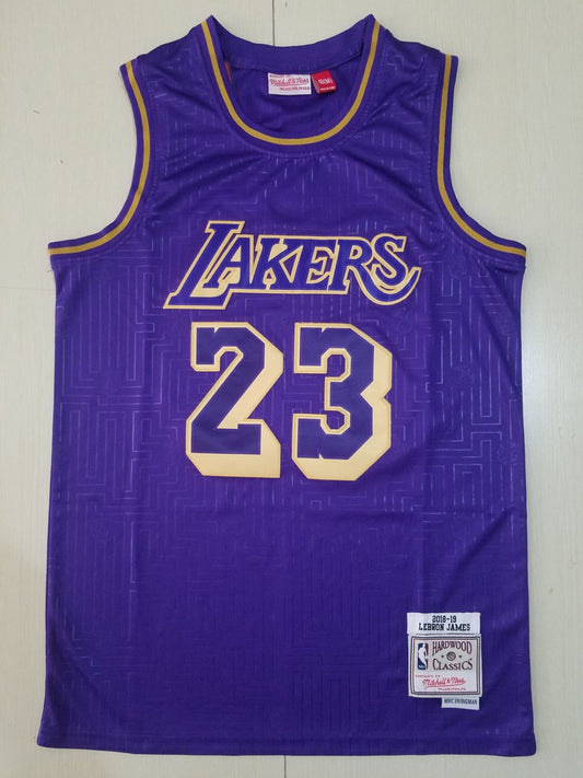 Men's Los Angeles Lakers LeBron James 2018-19 Hardwood Classics Swingman Jersey