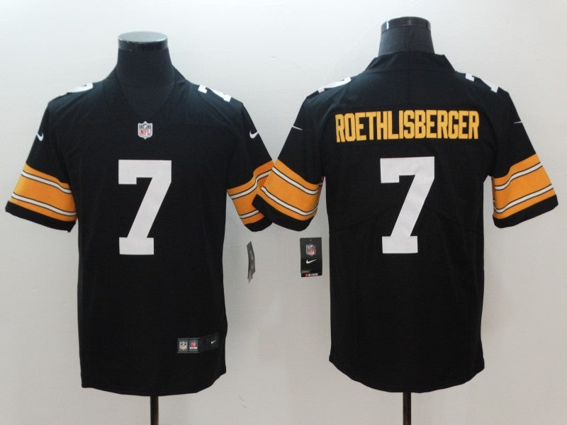 Men's Pittsburgh Steelers #7 Ben Roethlisberger Black Player Game Jersey