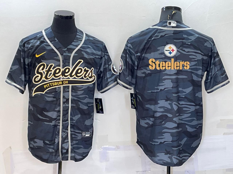 Men's Pittsburgh Steelers Gray Camouflage Fashion Jersey