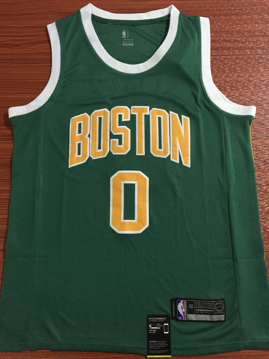 Men's Boston Celtics Jayson Tatum #0 NBA Green Swingman Jersey