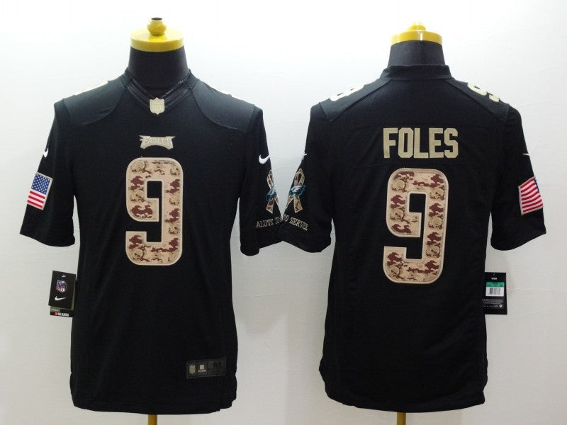 Men's Philadelphia Eagles Nick Foles #9 Black Player Game Jersey