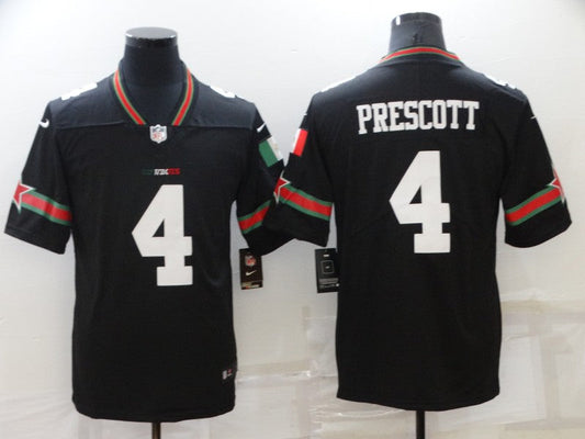 Men's Dallas Cowboys #4 Dak Prescott Black Game Player Jersey