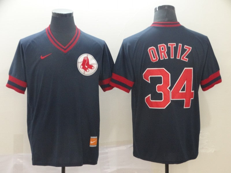 Men's Boston Red Sox David Ortiz #34 Navy Replica Player Jersey