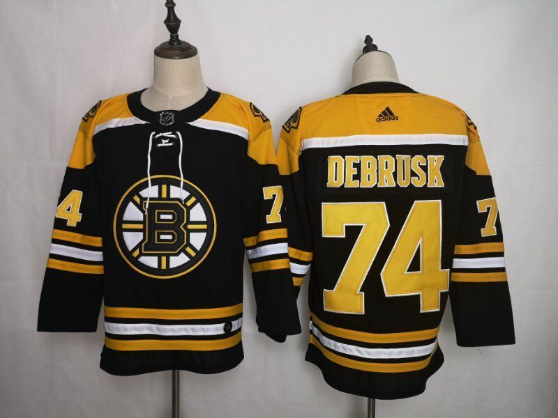 Men's Boston Bruins Jake DeBrusk #74 Black Replica Player Jersey