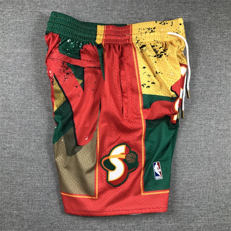 Men's Seattle SuperSonics Red/Green Swingman Pocket Shorts