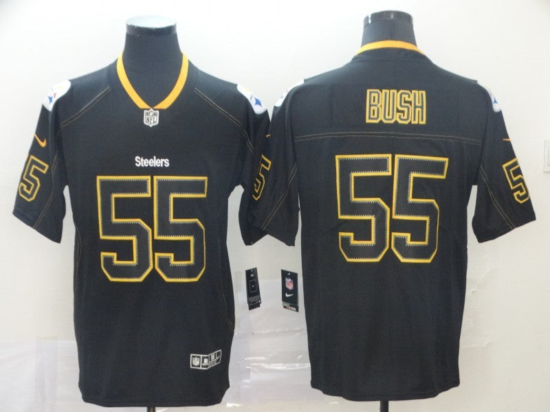 Men's Pittsburgh Steelers Devon Bush Jr. #55 Black Alternate Game Jersey