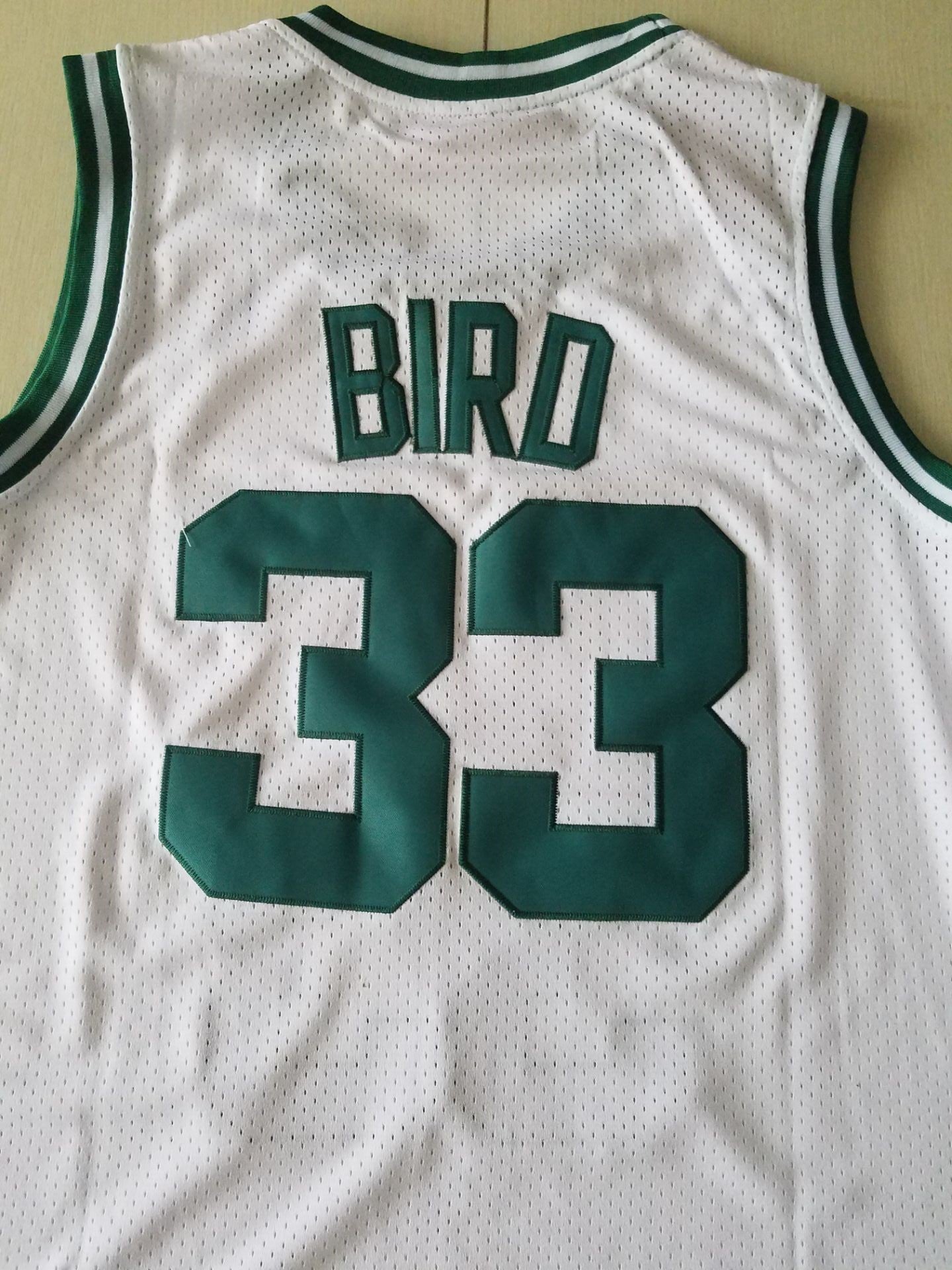 Men's Boston Celtics Larry Bird White 1985-86 Hardwood Classics Swingman Jersey