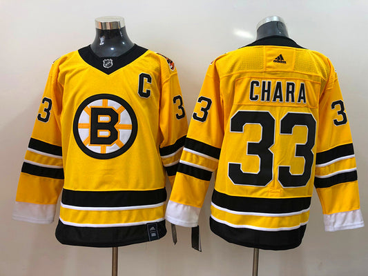 Men's Boston Bruins Zdeno Chara #33 Yellow Replica Jersey