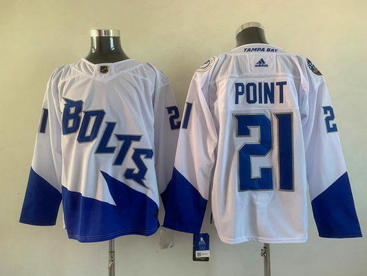 Men's Tampa Bay Lightning Brayden Point #21 White Home Breakaway Player Jersey