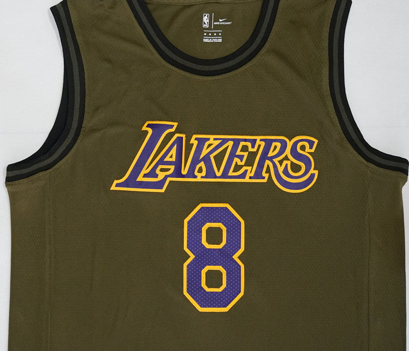 Men's Los Angeles Lakers Kobe Bryant Army Green Classics Authentic Player Jersey