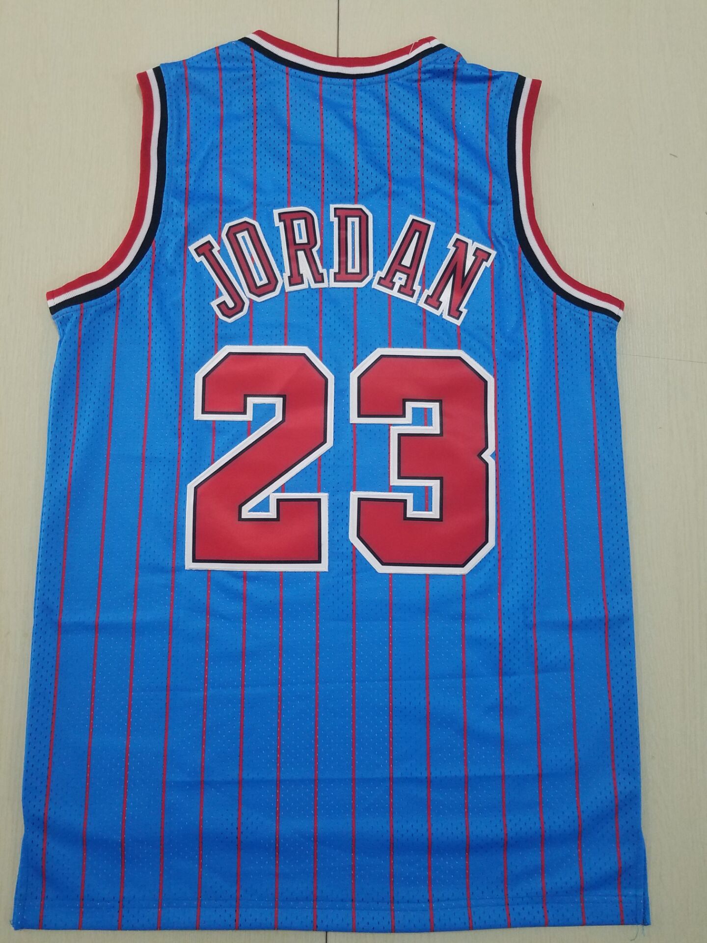 Men's Chicago Bulls Michael Jordan #23 Blue Hardwood Classics Authentic Jersey