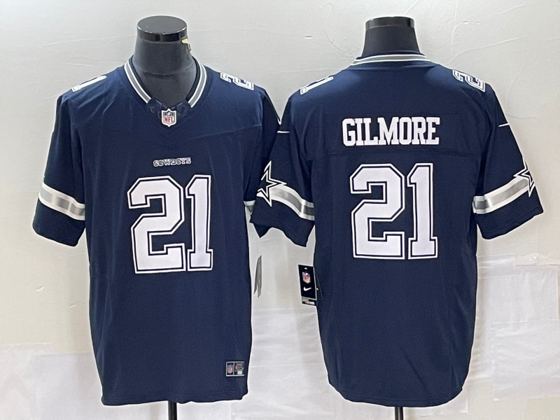 Men's Dallas Cowboys Stephon Gilmore #21 Navy Game Player Jersey