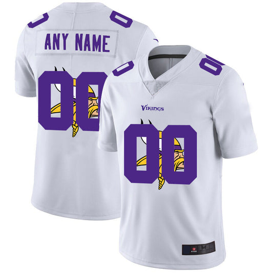 Custom Minnesota Vikings White Team Big Logo Vapor Untouchable Limited Jersey Stitched Jerseys American Football Jerseys