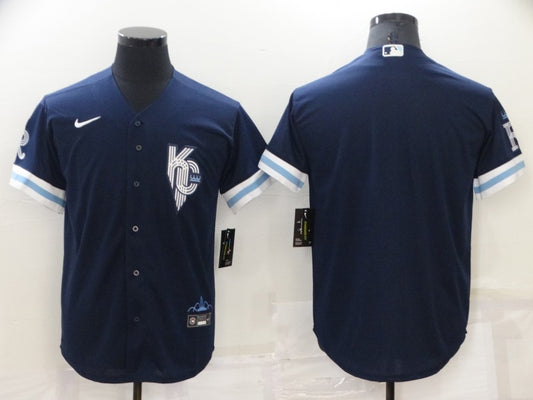 Men's Kansas City Royals Navy 2022 City Connect Replica Blank Jersey