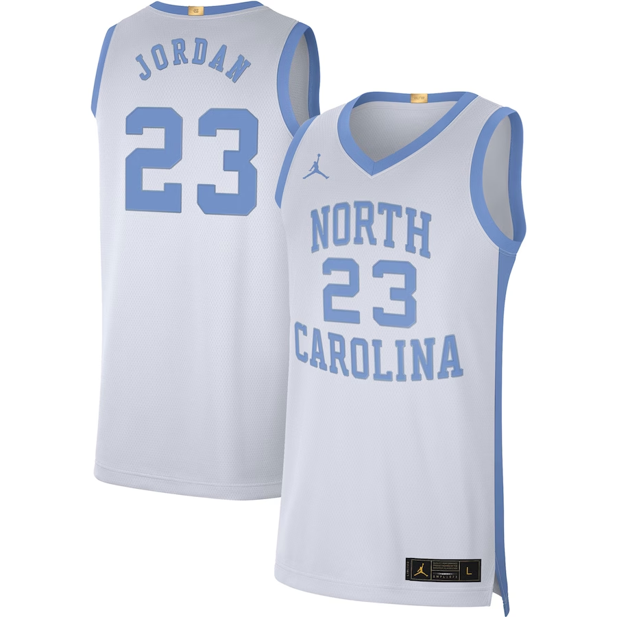 Men's North Carolina Tar Heels Michael Jordan #23 White Player Jersey