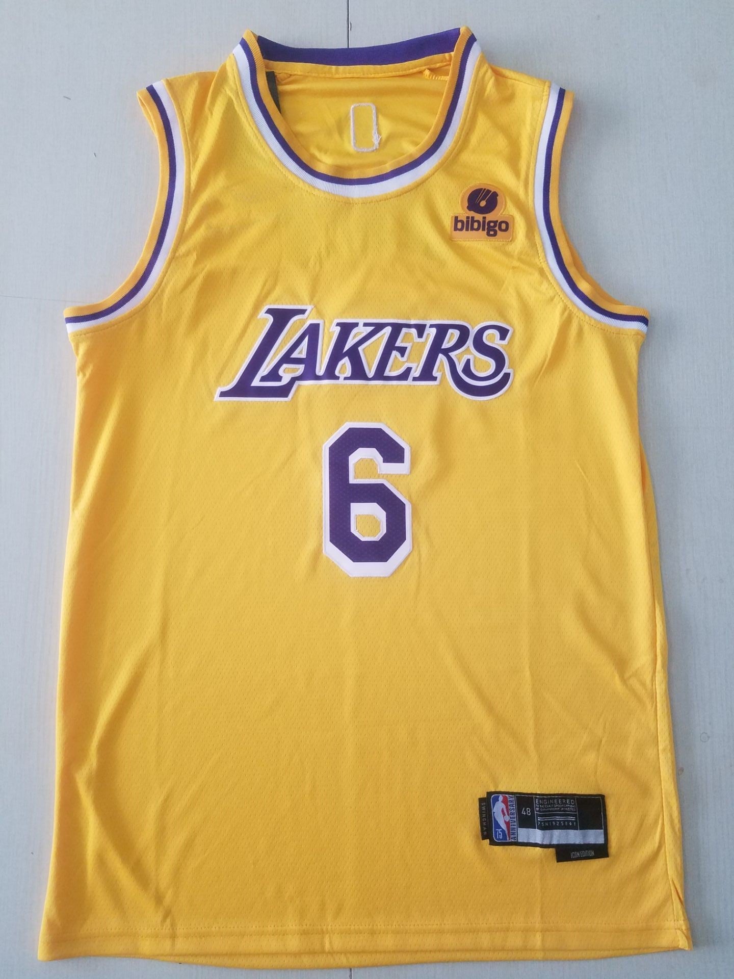 Men's Los Angeles Lakers LeBron James #6 NBA Yellow Jersey