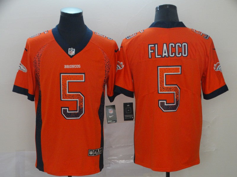 Men's Denver Broncos Joe Flacco #5 Orange Game Jersey