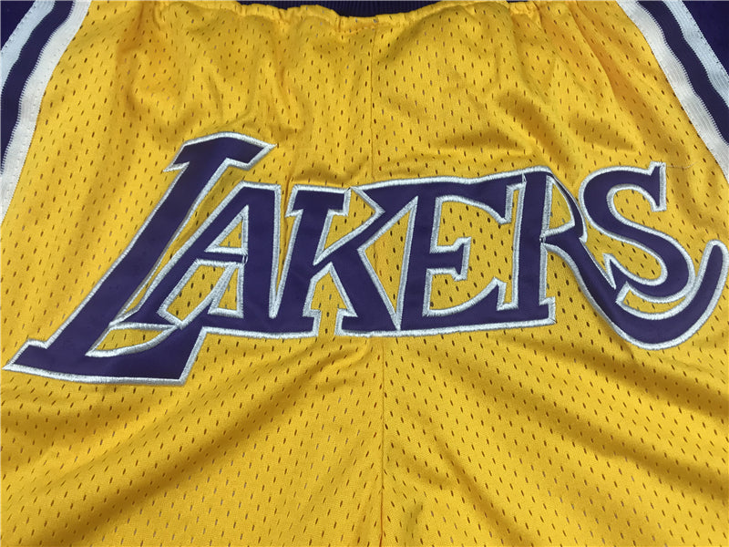 Men's Los Angeles Lakers #8/24 Yellow Basketball Shorts