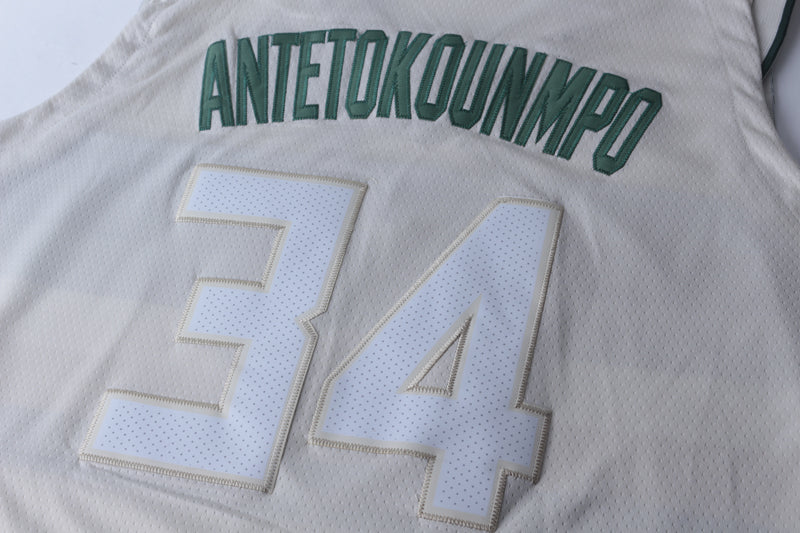 Men's Milwaukee Bucks Giannis Antetokounmpo #34 NBA White Jersey