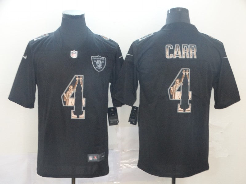 Men's Las Vegas Raiders Derek Carr #4 Black Player Game Jersey