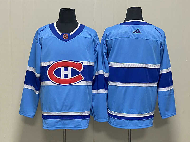 Men's Montreal Canadiens Light Blue Reverse Retro 2.0 Authentic Blank Jersey