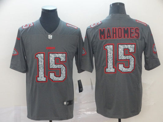 Men's Kansas City Chiefs Patrick Mahomes #15 Gray Alternate Game Jersey