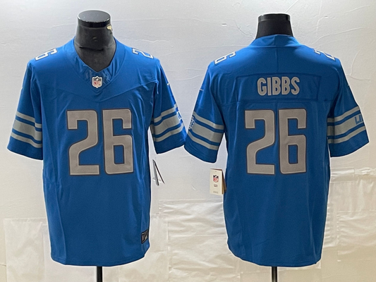 Men's Detroit Lions Jahmyr Gibbs #26 Blue Player Game Jersey