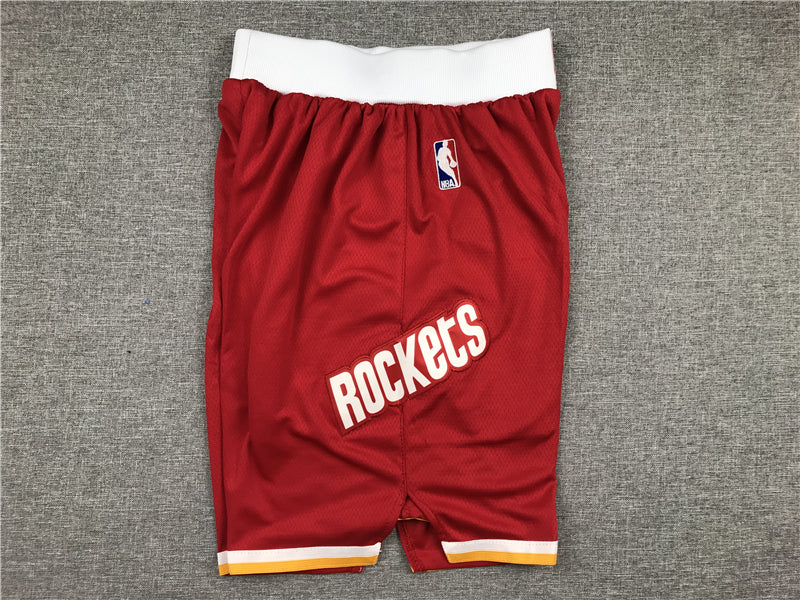 Men's Houston Rockets Red Throwback Basketball Shorts