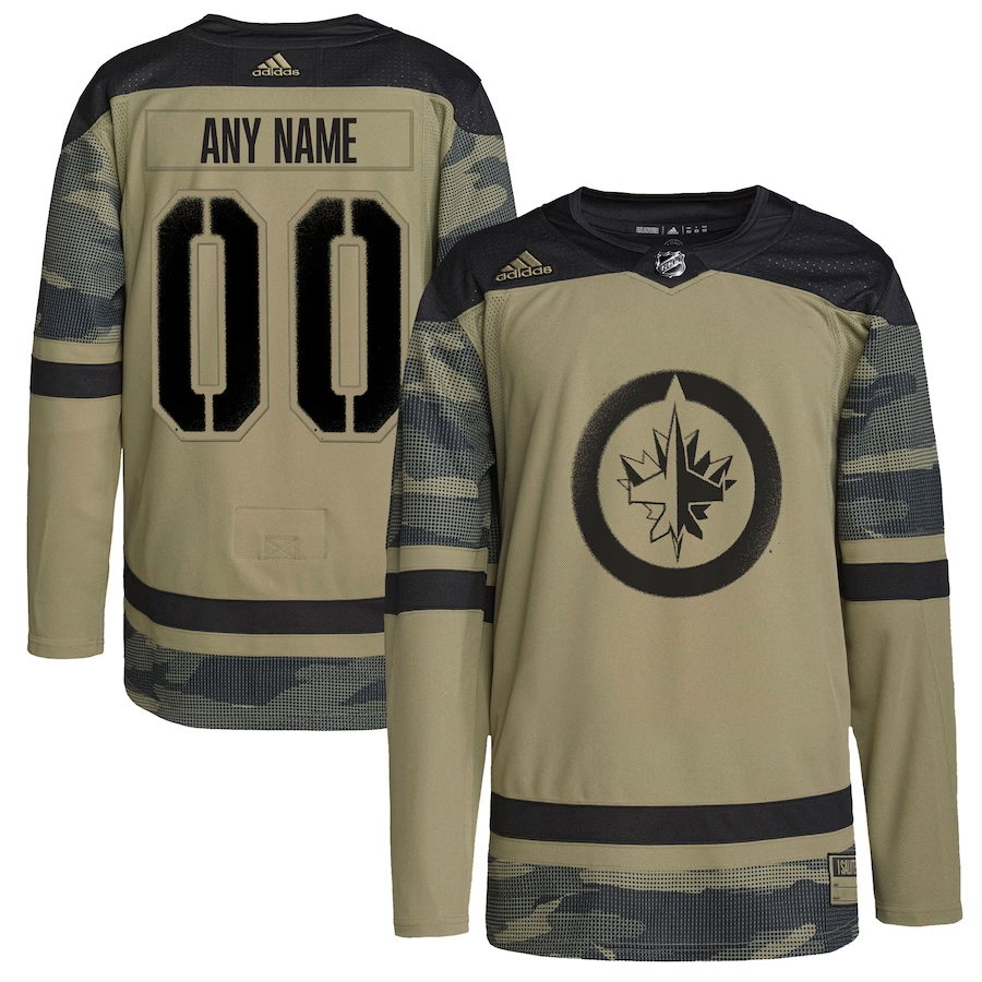 Men's Winnipeg Jets Camo Military Appreciation Team Authentic Custom Practice Jersey