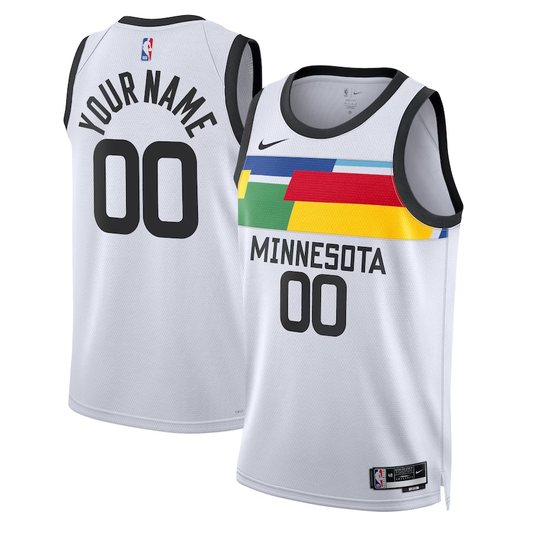 Men's Minnesota Timberwolves White 2022/23 Swingman Custom Jersey - City Edition