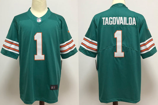 Men's Miami Dolphins Tua Tagovailoa #1 Green Alternate Game Jersey