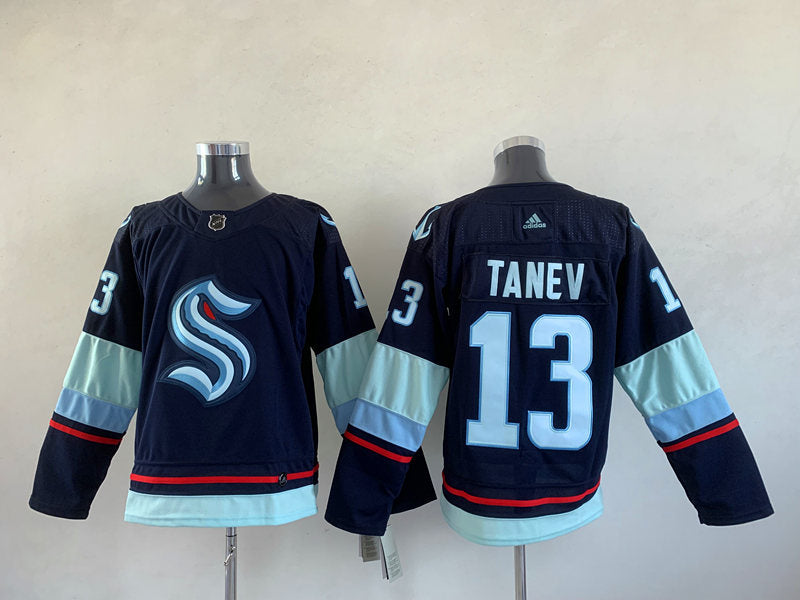 Men's Seattle Kraken Brandon Tanev #13 Deep Sea Blue Home Breakaway Player Jersey